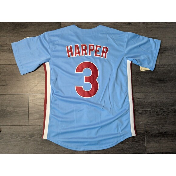 Bryce Harper #3 Philadelphia Phillies Cooperstown Jersey Men’s Size Small - Picture 2 of 8